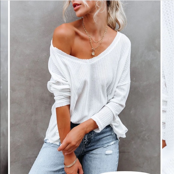 VICI-NWT.  Thermal knit top - WHITE, XS - Picture 8 of 10